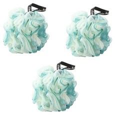 小麥購物 柔軟洗澡沐浴球3件組 L998 大 淡綠色, 1組, 150g