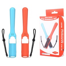 HOHOO 任天堂 Switch 2 Joy-Con 棒球握把保護套 腕帶 全壘打手感 2件組, 1套, 藍色, 紅色, 單一商品