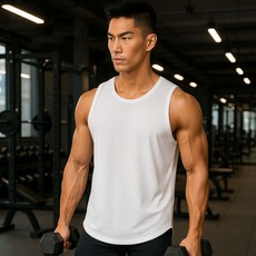 장사부 남성용 헬스 운동 머슬핏 나시