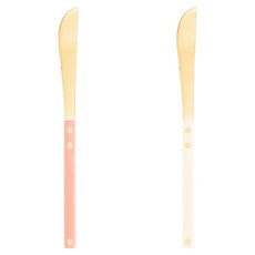 Bogen Sentier 餐具餐刀 2件組, 1套, 蜜桃色 + 金色, 香草色 + 金色