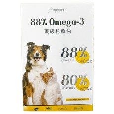 MOnSPET 毛孩好朋友 貓狗 88% Omega-3 頂級寵物純魚油, 歐米伽 3, 60顆, 1盒
