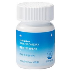 Jambaekee 每日 rTG Omega-3 迷你 18.84g, 30錠, 1個
