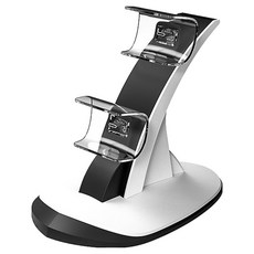 HOHOO PlayStation 5 PS5 控制器 DualSense 相容同步充電座, 1個, 單一商品, 白色