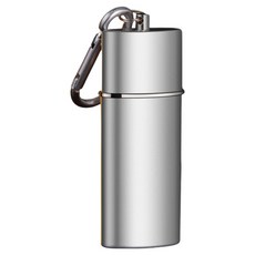 캐시리치 히든캡 포켓 미니형 휴대용 재떨이 3.2 x 8.5 cm, 1개, 실버