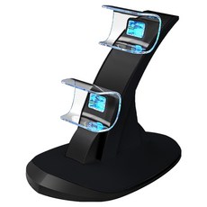 HOHOO PlayStation 5 PS5 控制器 DualSense 相容同步充電座, 1個, 單一商品, 黑色