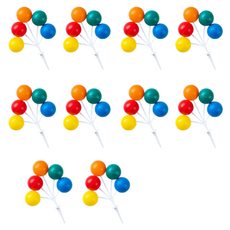 Eopu 氣球裝飾生日蛋糕插牌組, 10個, 彩虹