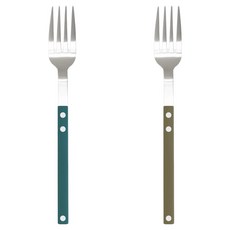 Bogen Scentier 餐具 主餐叉 銀色 2件組, 水藍色, 酪梨色, 1套