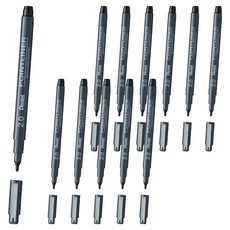 Pentel 飛龍文具 Pointliner 水性書法筆 2.0mm S20P-C20A, 黑色, 12個