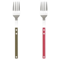 Bogen Scentier 餐具 主餐叉 銀色 2件組, 酪梨色, 胭脂紅, 1套