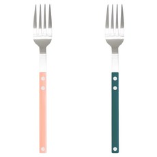 Bogen Scentier 餐具 主餐叉 銀色 2件組, 蜜桃色, 水藍色, 1套
