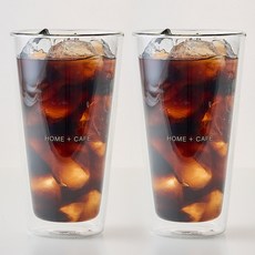 빈플러스 더블월 보온보냉 유리컵 500ml, 투명, 2개