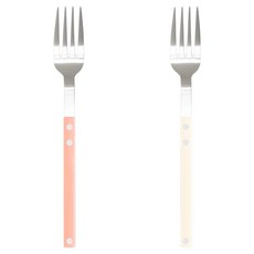 Bogen Scentier 餐具 主餐叉 銀色 2件組, 蜜桃色, 香草, 1套