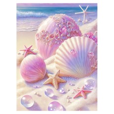 Toppia 海邊 DIY寶石十字繡套組 30 x 40 cm CY-FJ11109, 1套, 混合色