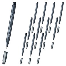 Pentel 飛龍文具 Pointliner 水性繪圖筆 0.2mm S20P-2A, 12個, 黑色
