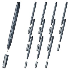 Pentel 飛龍文具 Pointliner 水性繪圖筆 0.4mm S20P-4A, 黑色, 12個