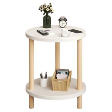 HAPPY LiFE 雙層圓形茶几 40cm 11208, 暖白色