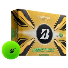 BRIDGESTONE GOLF E12 STRAIGHT 2025年 石橋商社 高爾夫球 3層, 綠色, 12入, 1個