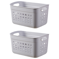 小麥購物 簡約置物收納籃 L1040, 2個, 灰色