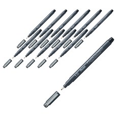 Pentel 飛龍文具 Pointliner 水性繪圖筆 1.0mm S20P-10A, 黑色, 12個