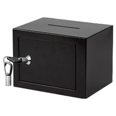 Eumes 頂部投入式迷你鑰匙保險箱, 黑色