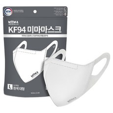 미마 보건용 마스크 성인용 KF94 대형, 10개입, 1개, 흰색