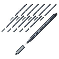 Pentel 飛龍文具 Pointliner 水性繪圖筆 0.05mm S20P-05A, 黑色, 12個