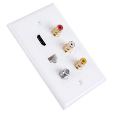 Coms HDMI / 3RCA / RF / UTP / RJ45 牆面嵌入式安裝多功能牆面面板, 1個, 115mm, 單一顏色