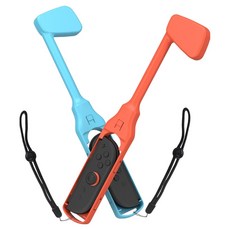 HOHOO 任天堂 Switch 2 Joy-Con 高爾夫球桿 握把 保護殼 腕帶 Golf Pot 2件組, 1套, 藍色, 紅色, 單一商品