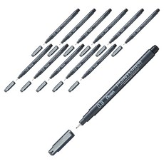 Pentel 飛龍文具 Pointliner 水性繪圖筆 0.8mm S20P-8A, 黑色, 12個