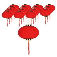 小麥購物 春節裝飾植絨小燈籠 7 L2005 16個, 紅色