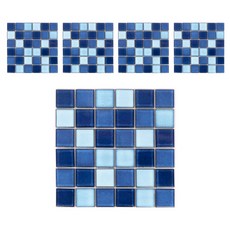 MONESPACE 瓷質馬賽克磁磚 48mm, 海洋藍亮光, 5個