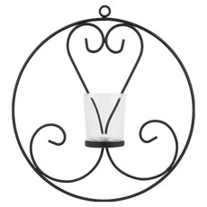 Treova 現代時尚漂亮壁掛式燭台 24 x 26 x 5.5 cm, 不含黑色玻璃