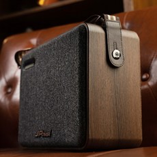 J POWER 杰強國際 震天雷肩攜式KTV藍牙音響 實木重砲版 6.5吋 附麥克風 2支, 黑色, JP-AV-MK65WD