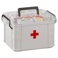 거친언니 투명 구급상자 가정약품 보관함 화이트, 1개