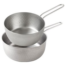 유키히라 인덕션 IH 스텐 편수냄비 세트 2개, 실버, 1세트, 냄비 18cm + 냄비 20cm