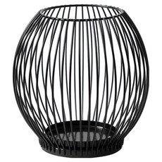 Treova 精美小型壁掛式燭台 燈籠 燭台 小款(15 x 15 cm), 黑色