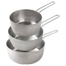 電磁爐用雪平IH不鏽鋼單柄鍋3件組, 銀色, 1套, 鍋子 15cm + 鍋子 18cm + 鍋子 20cm