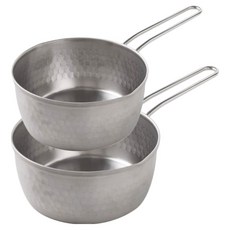 電磁爐用雪平IH不鏽鋼單柄鍋 2件組, 銀色, 1套, 鍋子 15cm + 鍋子 18cm