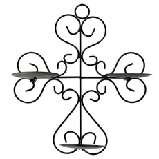 Treoba 漂亮美麗壁掛式燭台 29.2 x 11.5 x 33.5 cm, 對稱愛心3頭 黑色款