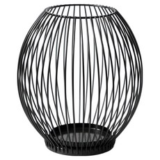 Treova 漂亮小巧壁掛式蠟燭台 燈籠燭台 中號(16 x 18 cm), 黑色