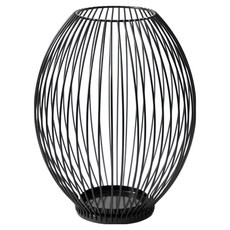 Treova 精美小型壁掛式燭台 燈籠 燭台 大號(18 x 23 cm), 黑色