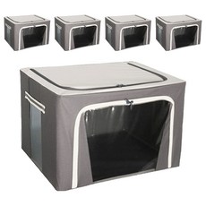 可折疊大容量收納箱 100L, 灰色, 5個