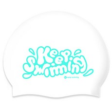 KeepSwimming 兒童用 Splash 矽膠泳帽, 1個, 薄荷
