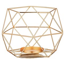 Treova 可愛壁掛式法式單一幾何燭台 含玻璃 13 x 10 cm, 金色