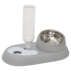 HOOPET 寵物餵食飲水碗, 紳士灰, 1個