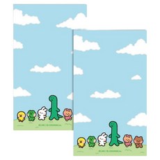 플라잉웨일즈 라인프렌즈 미니니구만 메모패드, 블루, 50매, 2개