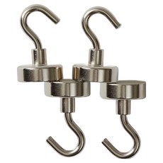 JAJU 超強力磁鐵掛鉤 大 20mm, 鋼鐵灰, 4個