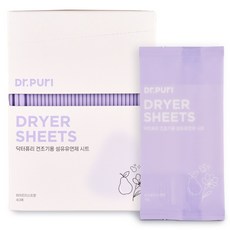 Dr.Puri 烘衣機專用衣物柔軟香氛紙 白霧香, 1個, 40入
