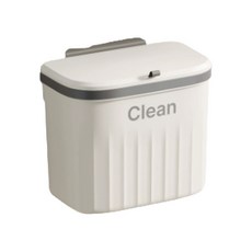 J.HOME 翻蓋掛式廚房浴室帶蓋垃圾桶 8.5L, 白色