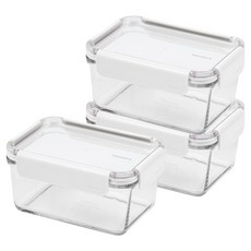 글라스락 리프젠 직사각 화이트, 3개, 900ml 3개, 900ml